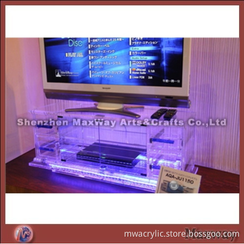 Clear Square Acrylic TV Stand/Table with Led Light